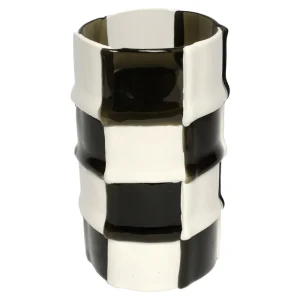 Bamboo Vase - Clear Dark Grey, Matt White