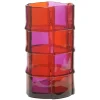 Bamboo Vase - Clear Dark Ruby, Clear Purple