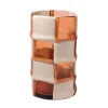 Bamboo Vase - Clear Light Ruby And Matt Champagne