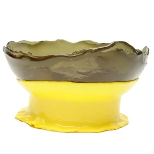 Big Collina Vase - Clear Fumè And Matt Lemon Yellow