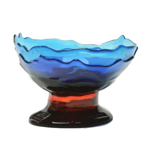 Big Collina Vase Extra Colour - Clear Blue, Blue And Dark Ruby