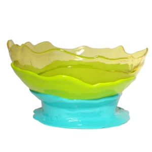Big Collina Vase Extra Colour - Clear Yellow, Matt Lime And Matt Turquoise