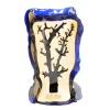 Cerrado Vase - Clear Blue, Beige Leather