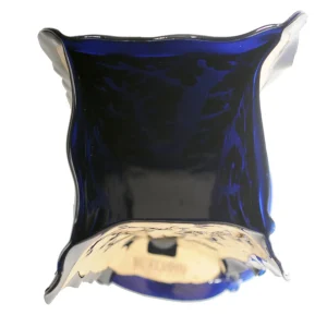 Cerrado Vase - Clear Blue, Beige Leather