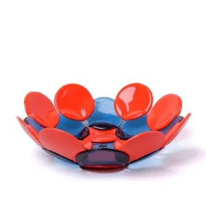 Circle Basket - Clear Light Blue, Matt Pastel Orange