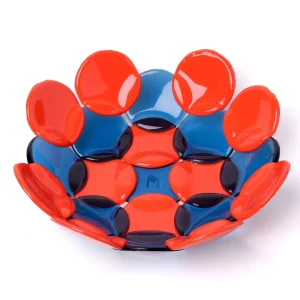 Circle Basket - Clear Light Blue, Matt Pastel Orange