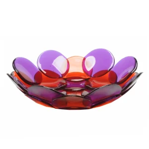 Circle Basket - Clear Purple, Dark Ruby