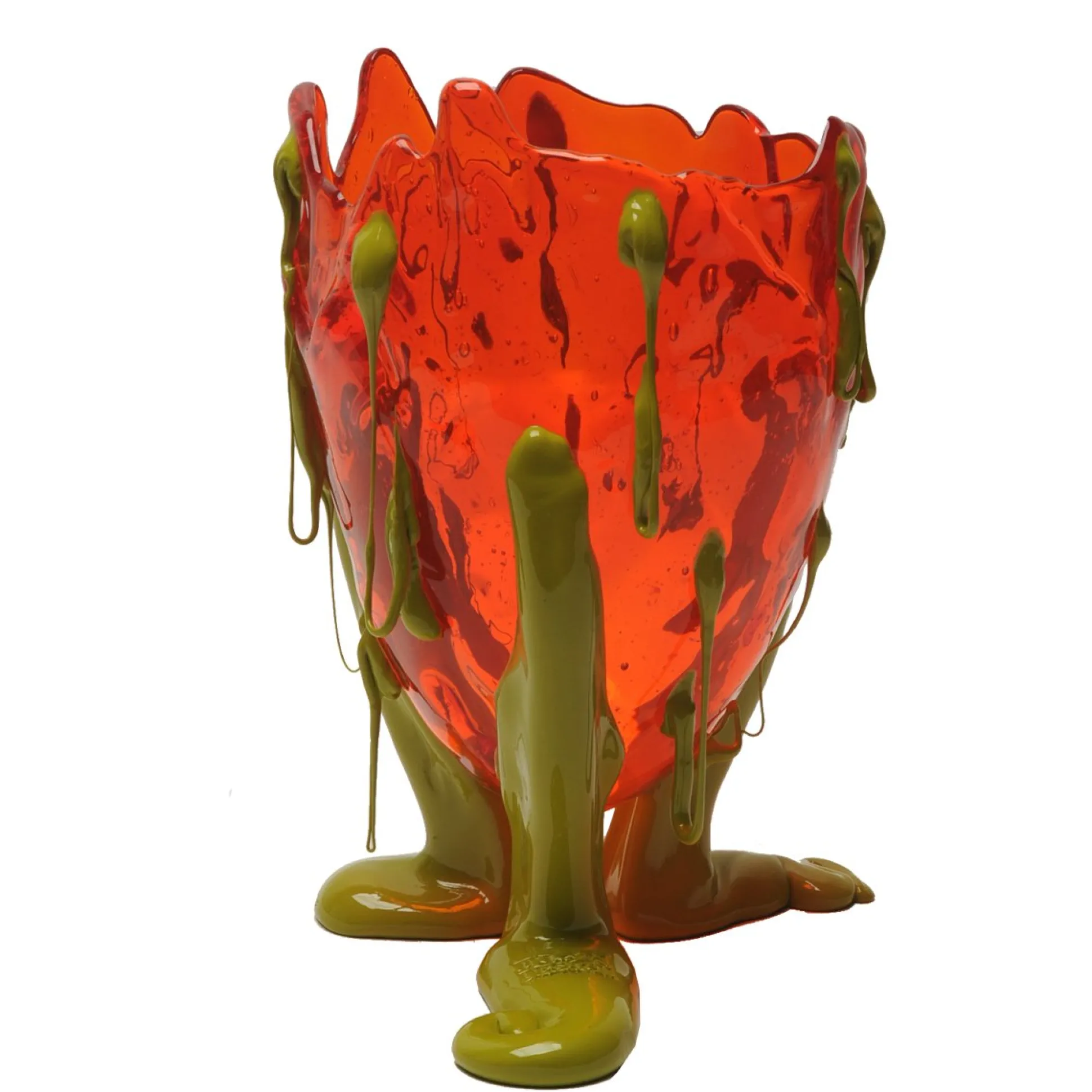 clear_special_vase__clear_1.webp Clear Special Vase - Clear Orange, Matt Dusty Green