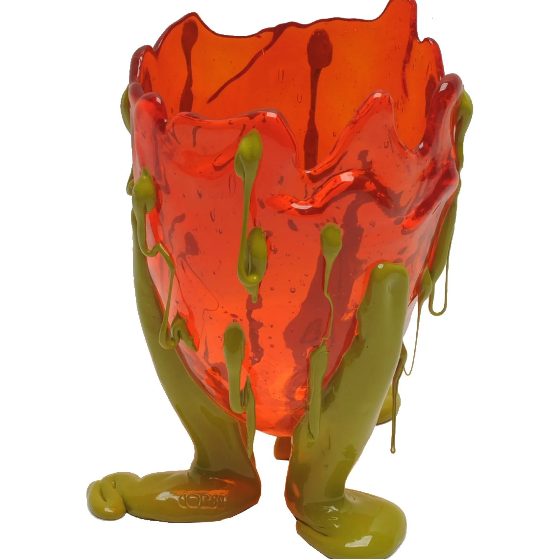 clear_special_vase__clear_4.webp Clear Special Vase - Clear Orange, Matt Dusty Green