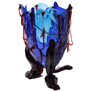 Clear Special Vase Extra Colour - Clear Blue, Blue, Dark Ruby