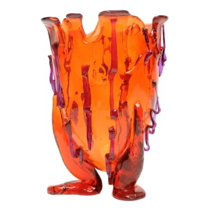 Clear Special Vase Extra Colour - Clear Red And Clear Purple