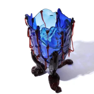 Clear Special Vase Extra Colour - Clear Blue, Blue, Dark Ruby