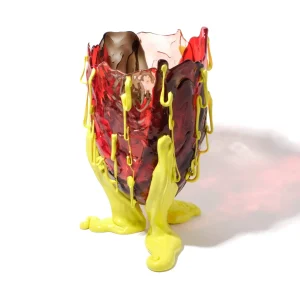 Clear Special Vase Extra Colour - Clear Red, Clear Fumè, Clear Light Ruby And Matt Fluo Yellow