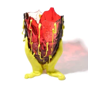 Clear Special Vase Extra Colour - Clear Red, Clear Fumè, Clear Light Ruby And Matt Fluo Yellow