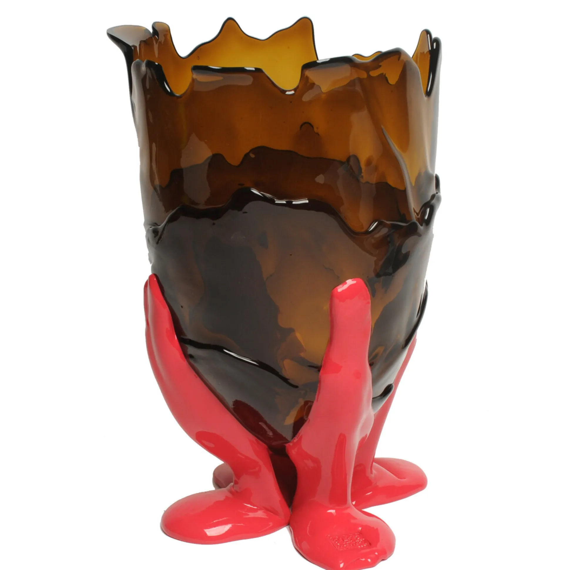 clear_vase__clear_brown_a_1.webp Clear Vase - Clear Brown And Matt Fuchsia