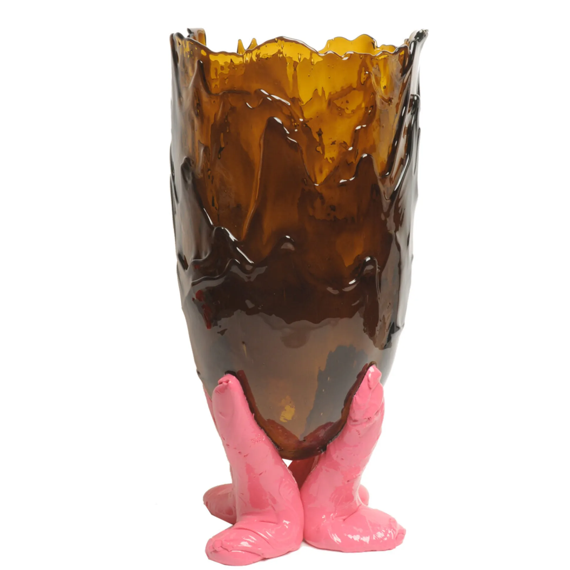 clear_vase__clear_brown_a_6.webp Clear Vase - Clear Brown And Matt Fuchsia