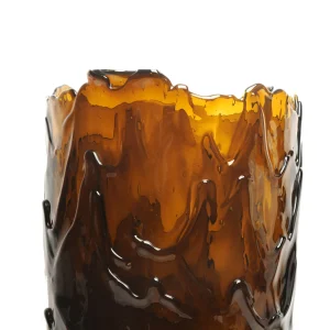Clear Vase - Clear Brown And Matt Fuchsia