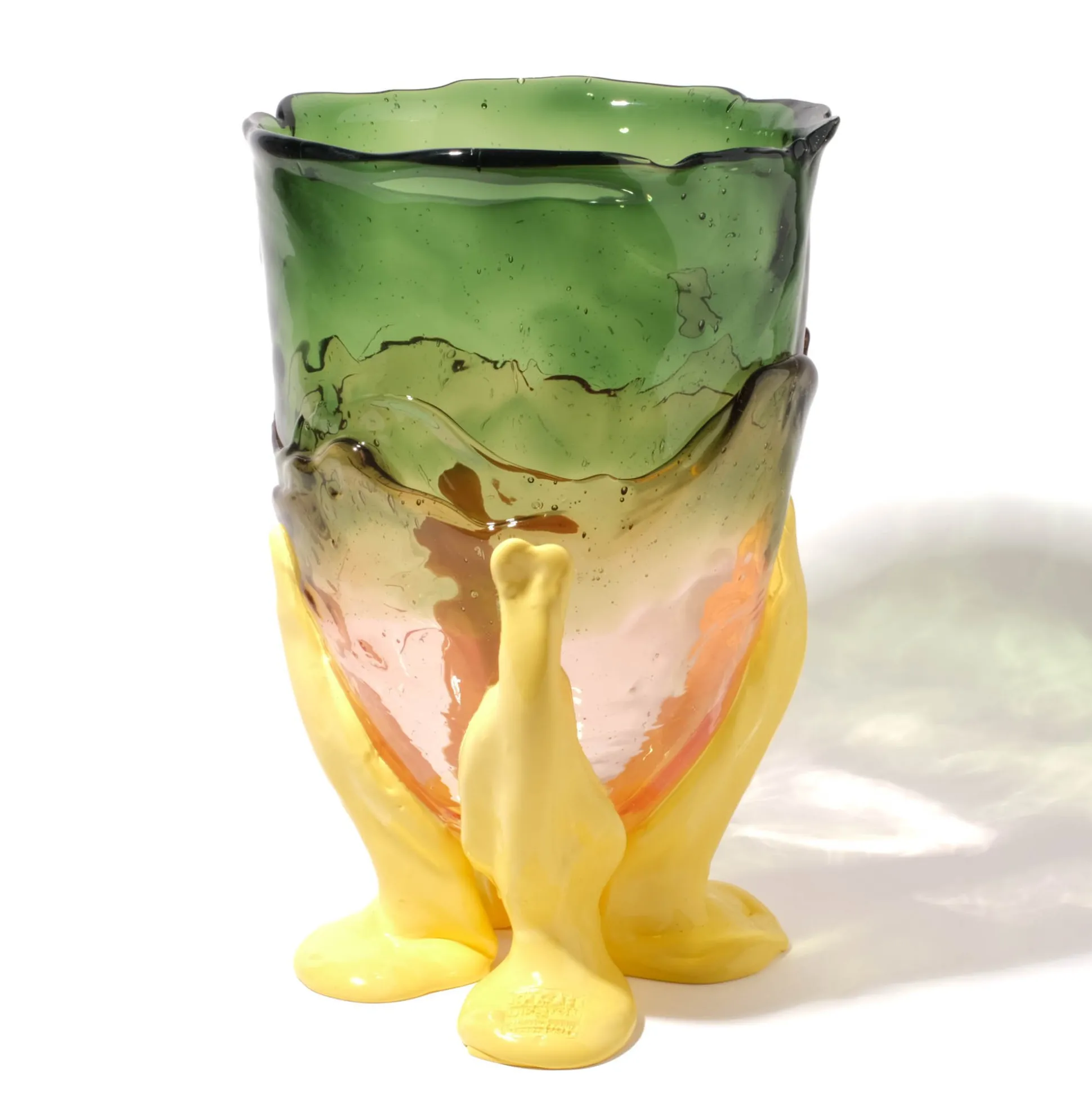 clear_vase_extra_colour___0-1.webp Clear Vase Extra Colour - Clear Bottle Green, Clear Light Ruby And Matt Pastel Yellow