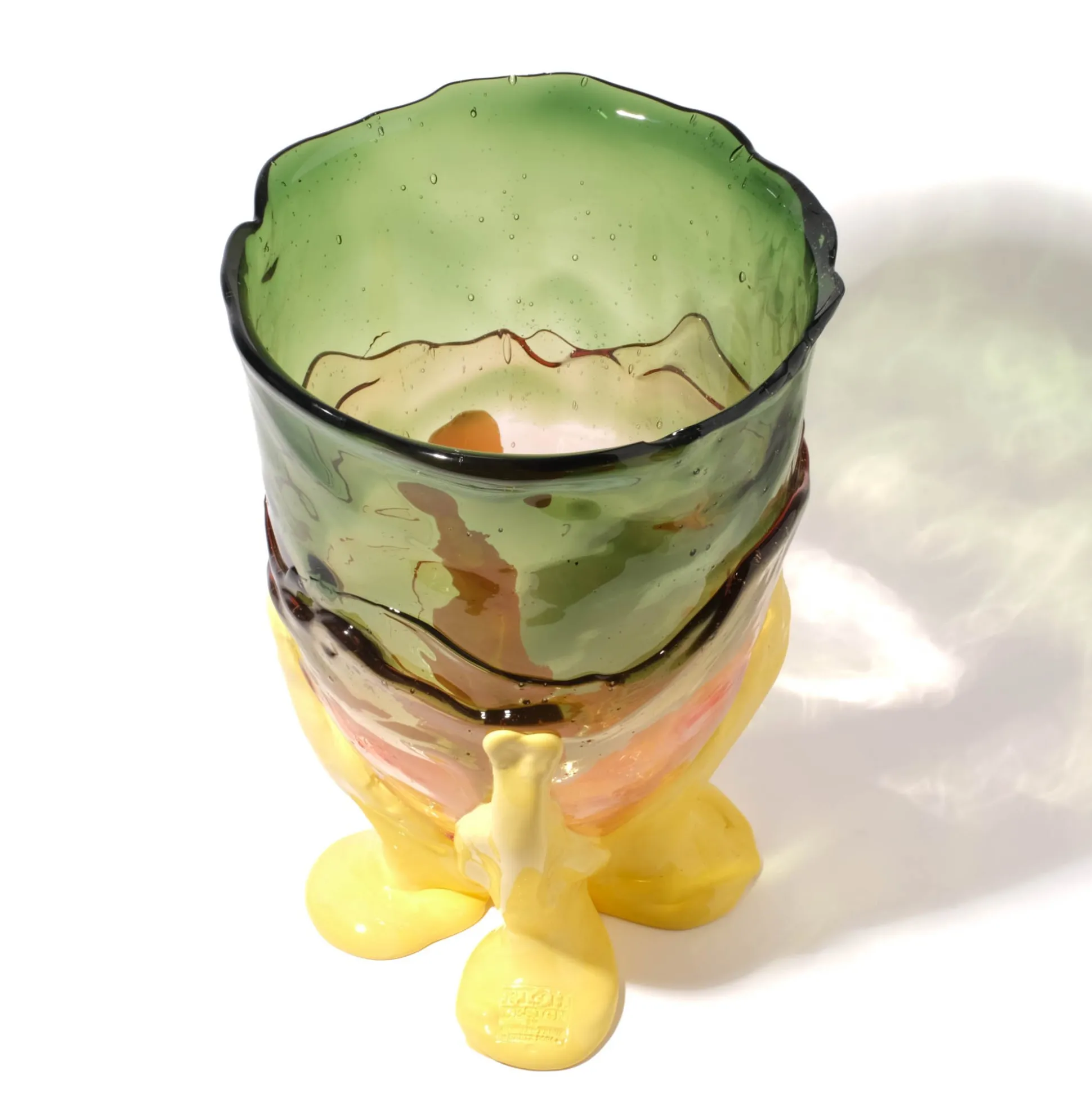 clear_vase_extra_colour___1-1.webp Clear Vase Extra Colour - Clear Bottle Green, Clear Light Ruby And Matt Pastel Yellow