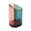 Cut Vase S - Clear Aqua And Clear Antique Pink