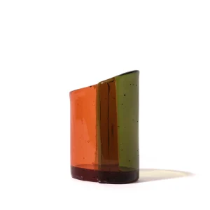 Cut Vase S - Clear Light Ruby, Bottle Green