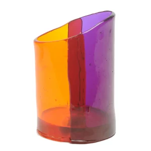 Cut Vase S - Clear Orange, Purple