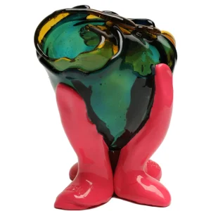 Fioca Vase Extra Colour - Clear Amber, Emerald And Matt Fuchsia