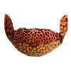 Flora Fruit Bowl - Clear Rose Pink, Brown Leather