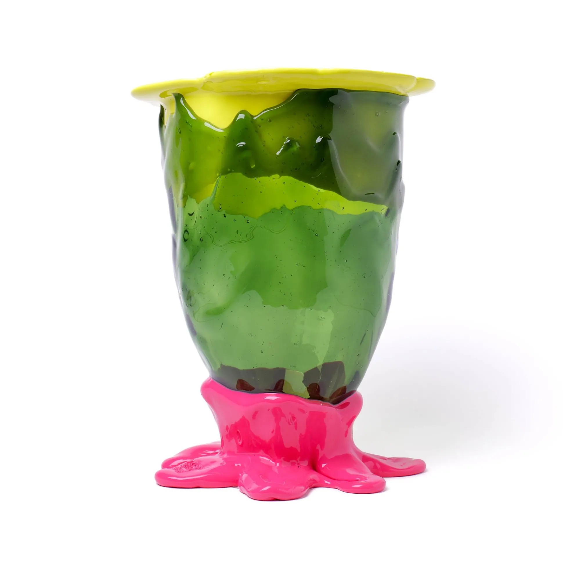 flower_vase__fluo_yellow__0.webp Flower Vase - Fluo Yellow, Clear Bottle Green, Fuchsia