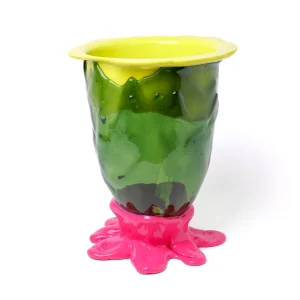 Flower Vase - Fluo Yellow, Clear Bottle Green, Fuchsia