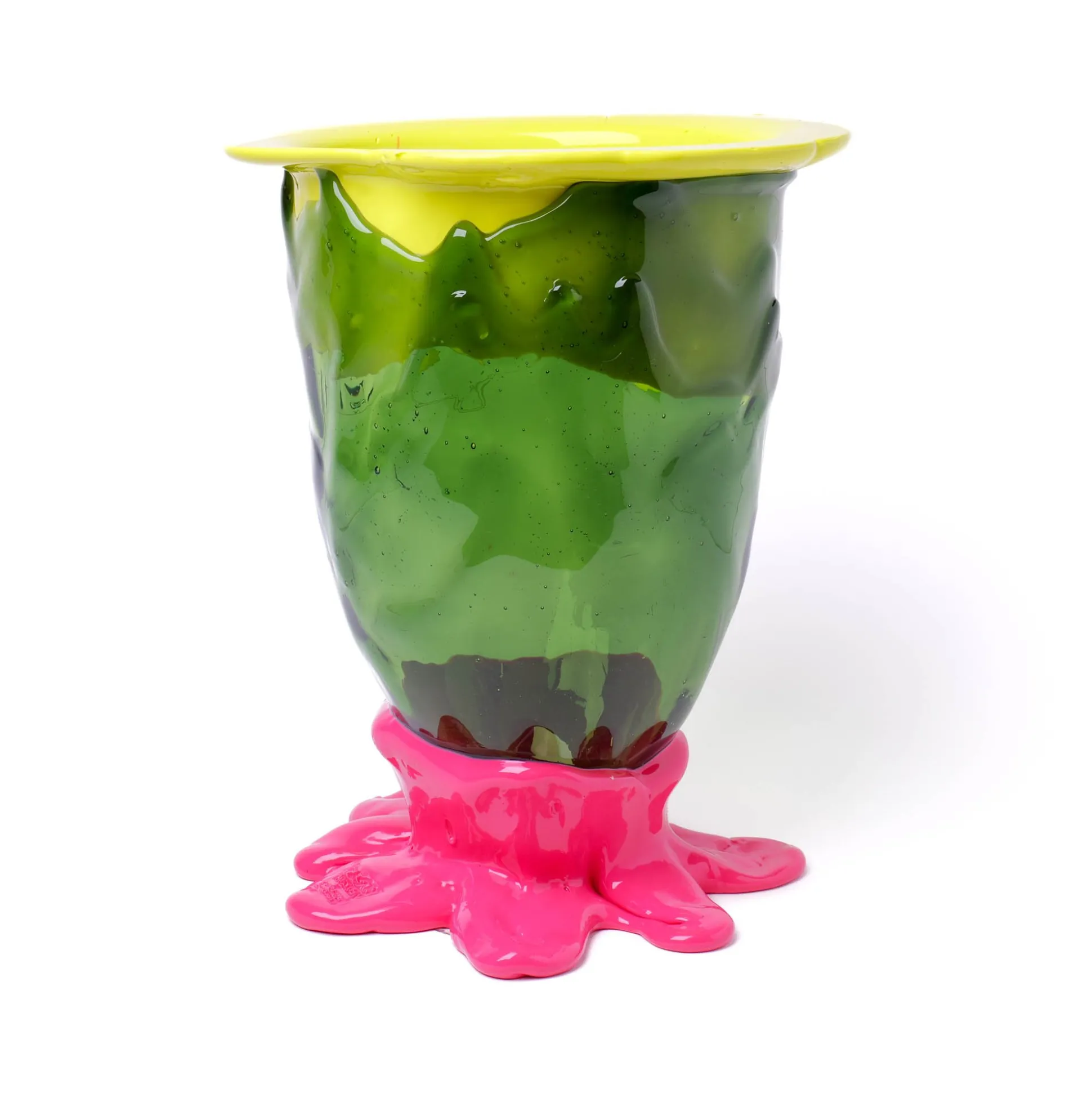 flower_vase__fluo_yellow__2.webp Flower Vase - Fluo Yellow, Clear Bottle Green, Fuchsia