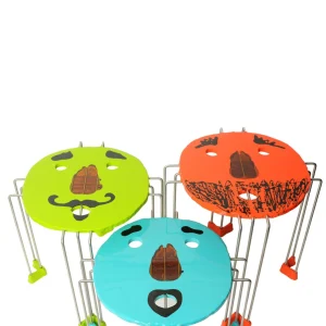 FLUO Set of 3 Triple Play Coffee Table - Orange, Lime And Turquoise