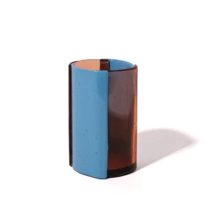 Four Lines Vase - Clear Light Ruby, Blue