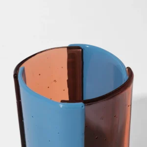 Four Lines Vase - Clear Light Ruby, Blue