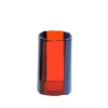 Four Lines Vase - Clear Red And Matt Dark Lavender