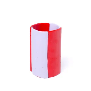 Four Lines Vase - Matt Coral, Lilac