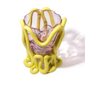 Indian Summer Vase - Clear Lilac And Matt Fluo Yellow