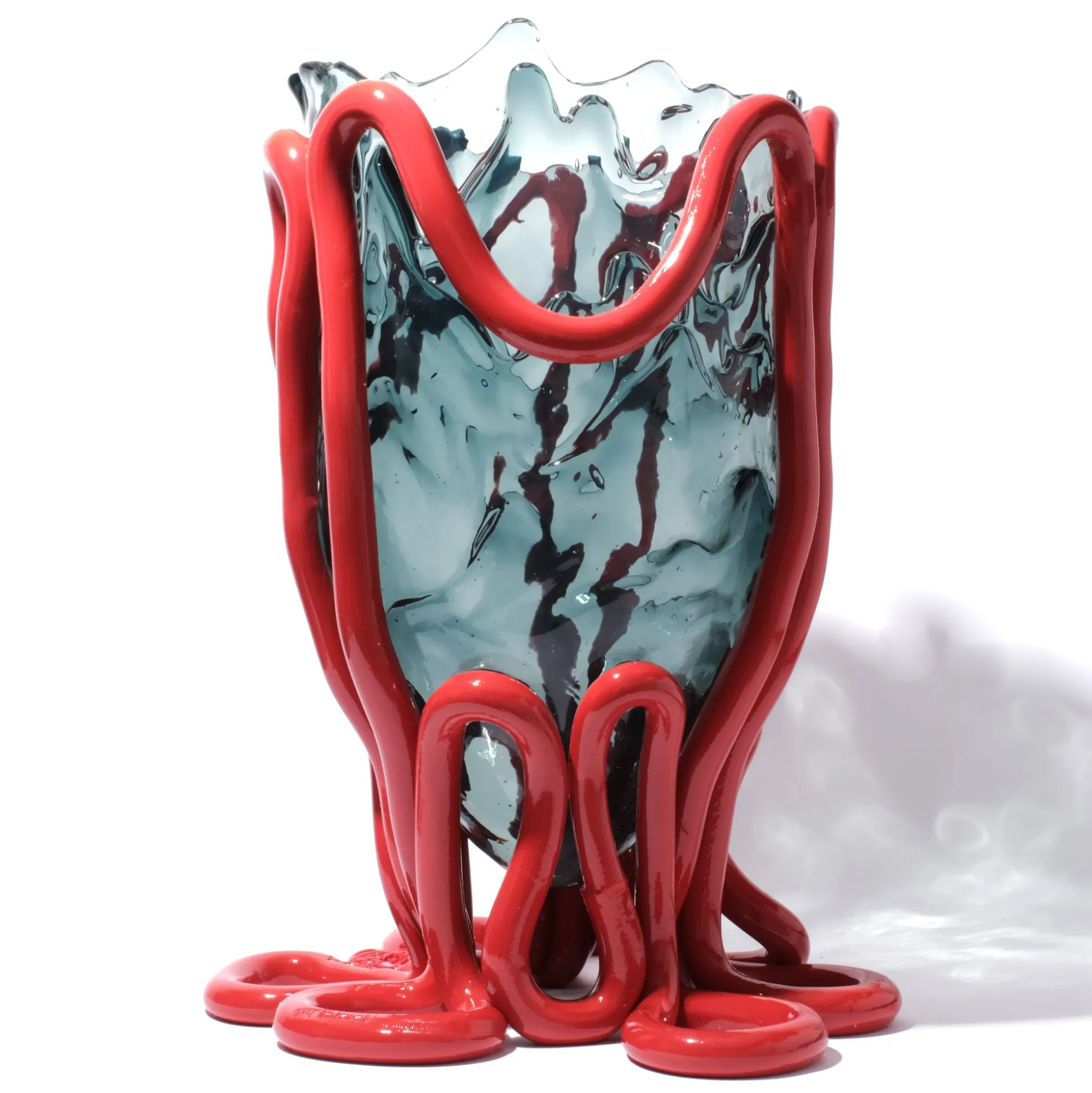 indian_summer_vase__clear_1-4.webp Indian Summer Vase - Clear Blue, Matt Red