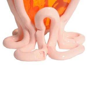 Indian Summer Vase - Clear Orange And Matt Pastel Pink