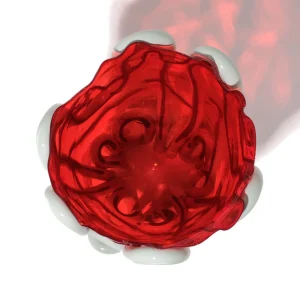 Indian Summer Vase - Clear Red And Matt Aqua