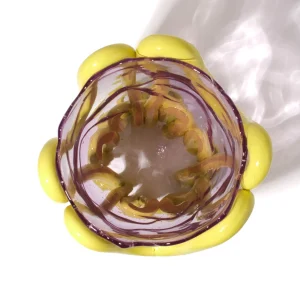 Indian Summer Vase - Clear Lilac And Matt Fluo Yellow