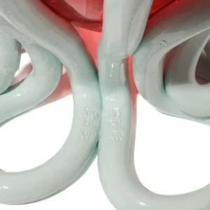 Indian Summer Vase - Clear Red And Matt Aqua