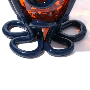 Indian Summer Vase - Clear Orange, Matt Blue