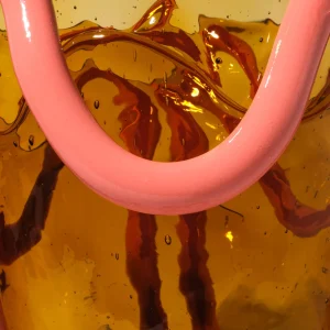 Indian Summer Vase - Clear Amber, Matt Dark Salmon