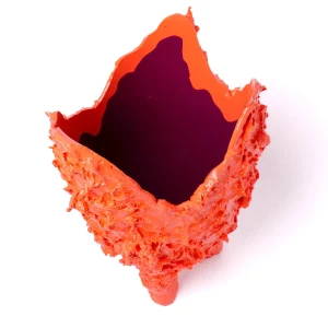 Lava Vase - Matt Pastel Orange, Cherry