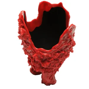 Lava Vase - Matt Red, Black