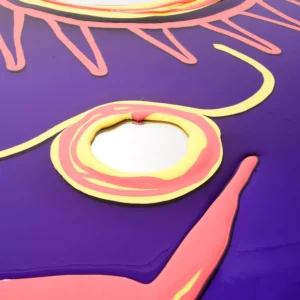 Look At Me Mirror - Clear Purple, Matt Dark Salmon And Matt Pastel Yellow