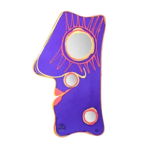 Look At Me Mirror - Clear Purple, Matt Dark Salmon And Matt Pastel Yellow