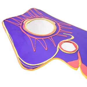 Look At Me Mirror - Clear Purple, Matt Dark Salmon And Matt Pastel Yellow