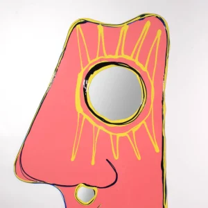 Look At Me Mirror - Matt Dark Salmon, Clear Blue And Matt Lemon